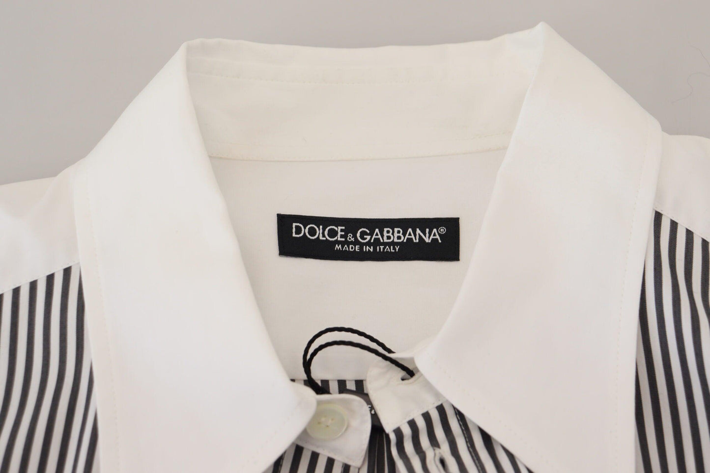 Dolce & Gabbana Classic Black and White Striped Button-Down Shirt - Arichezz.store