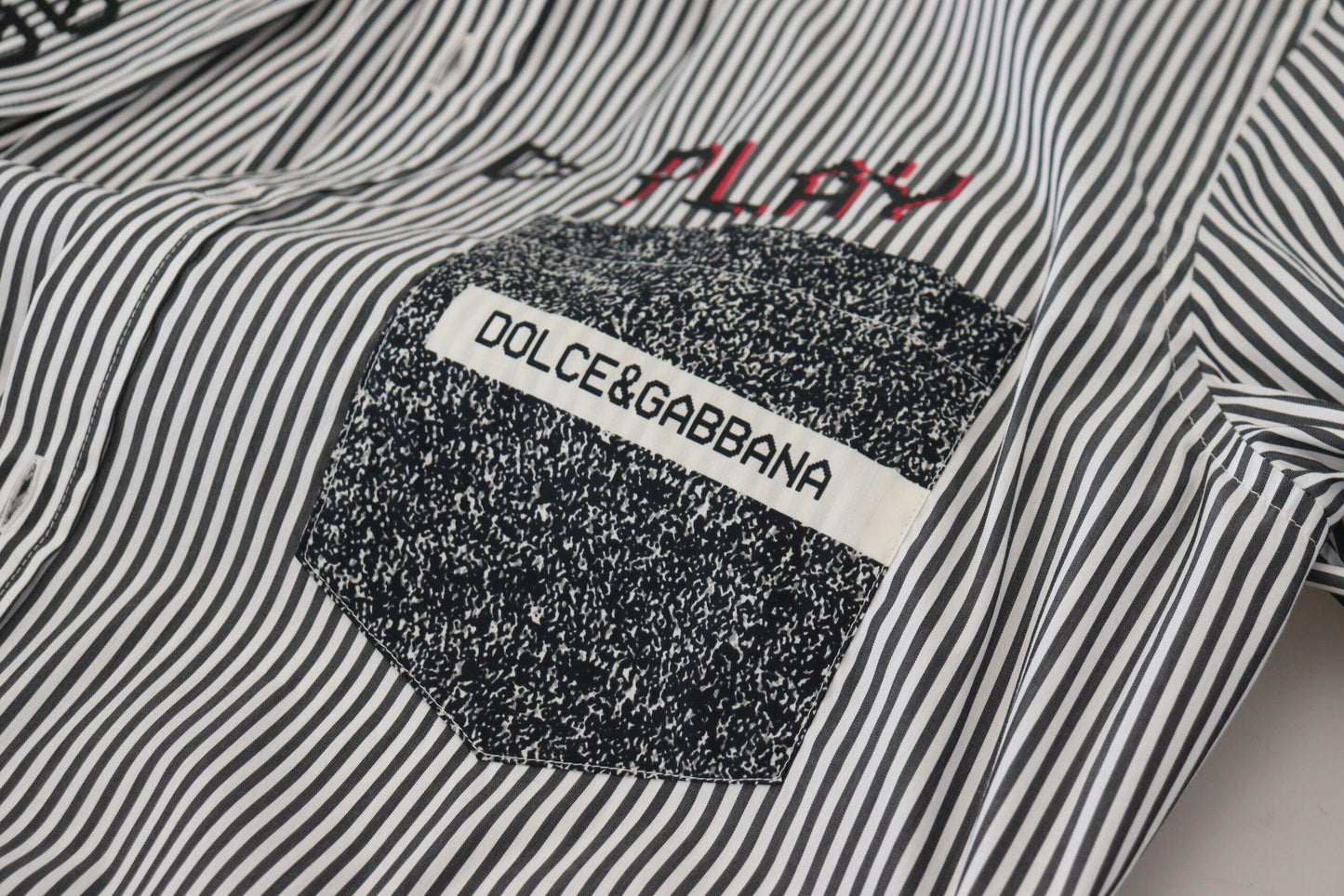 Dolce & Gabbana Classic Black and White Striped Button-Down Shirt - Arichezz.store