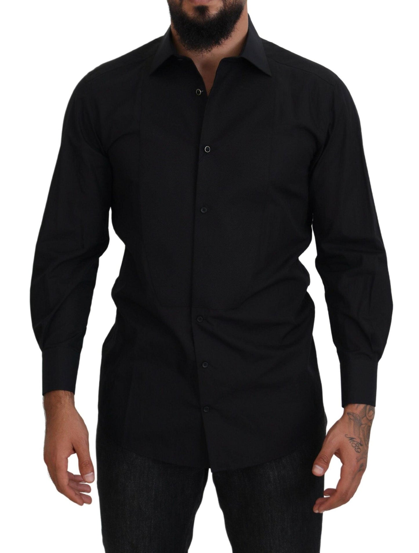 Dolce & Gabbana Elegant Black Formal Long Sleeve Shirt - Arichezz.store