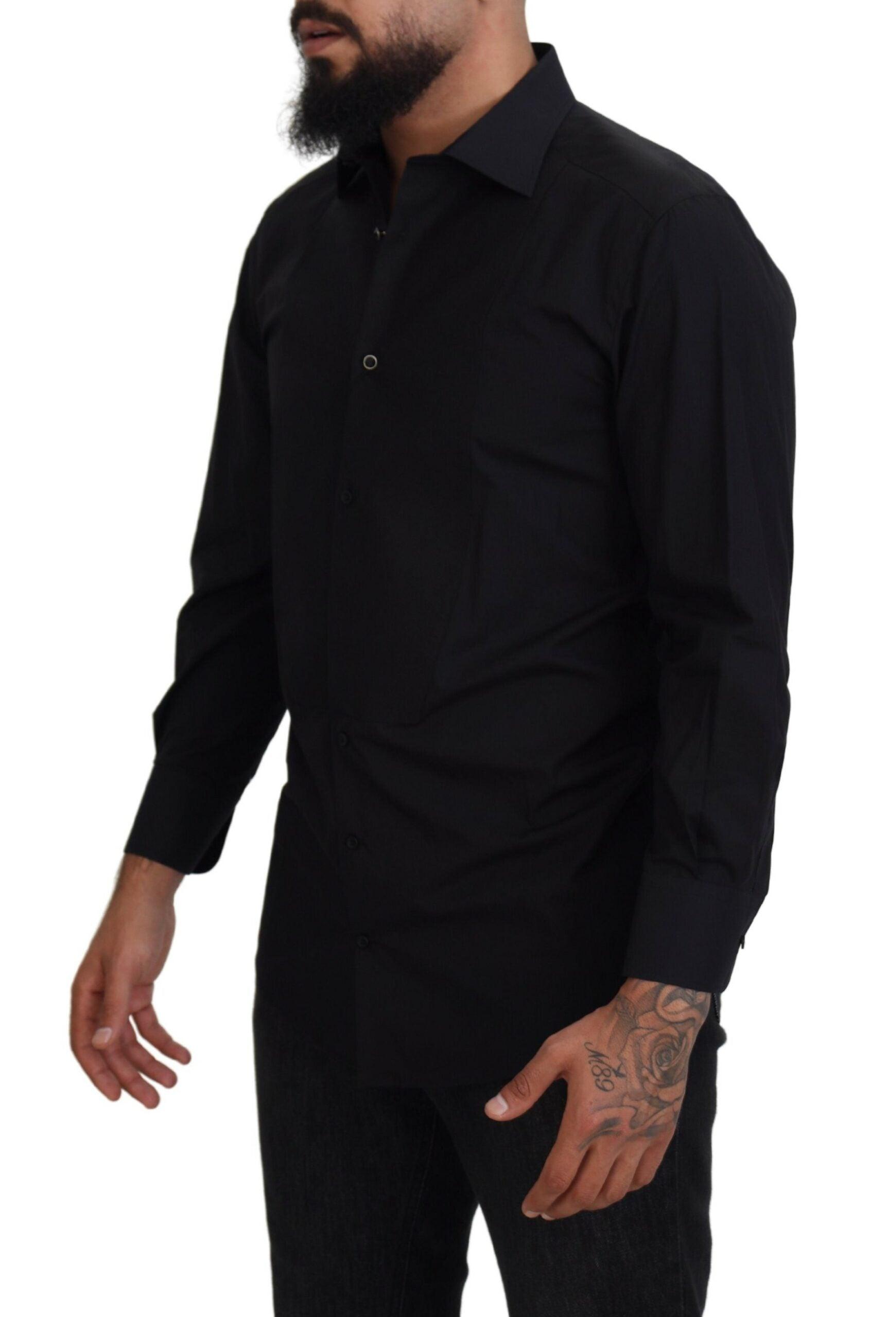 Dolce & Gabbana Elegant Black Formal Long Sleeve Shirt - Arichezz.store