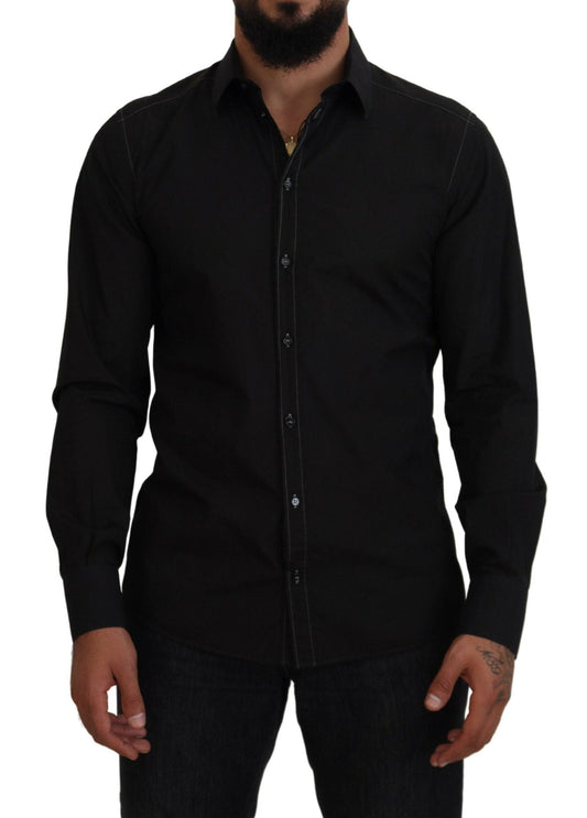 Dolce & Gabbana Elegant Black Formal Cotton Shirt - Arichezz.store