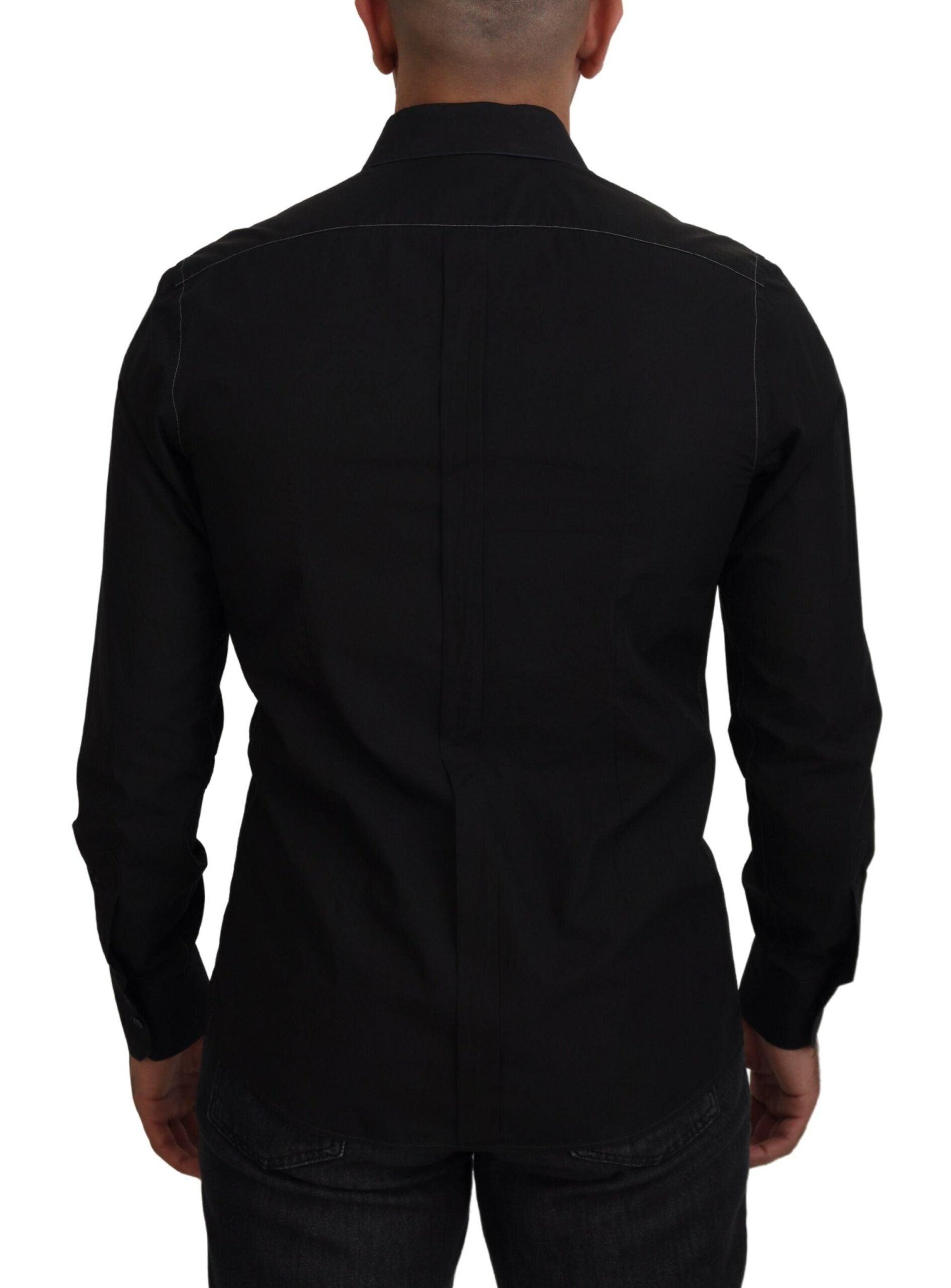 Dolce & Gabbana Elegant Black Formal Cotton Shirt - Arichezz.store