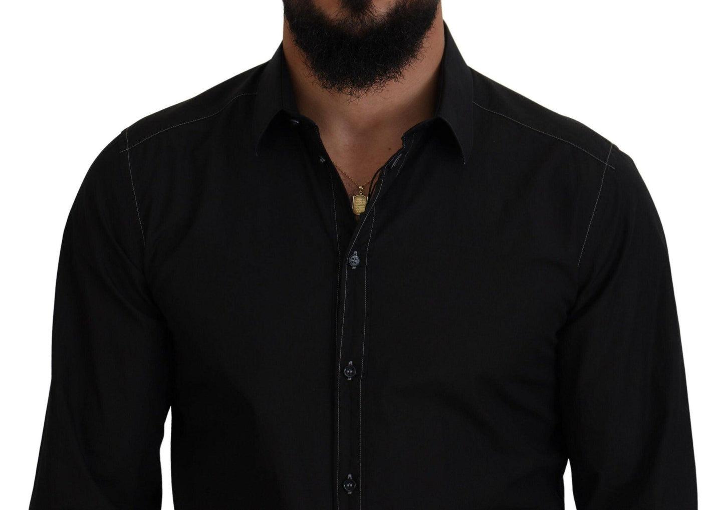 Dolce & Gabbana Elegant Black Formal Cotton Shirt - Arichezz.store