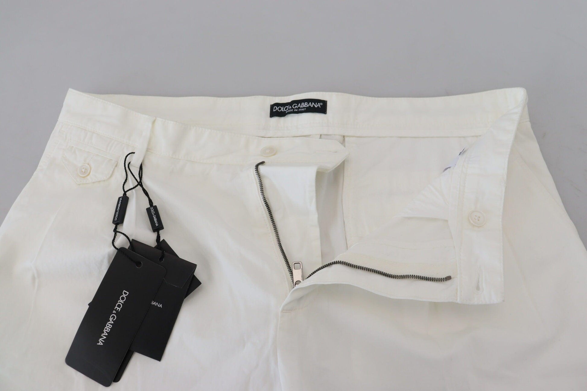 Dolce & Gabbana Elegant White Cotton Chino Pants - Arichezz.store