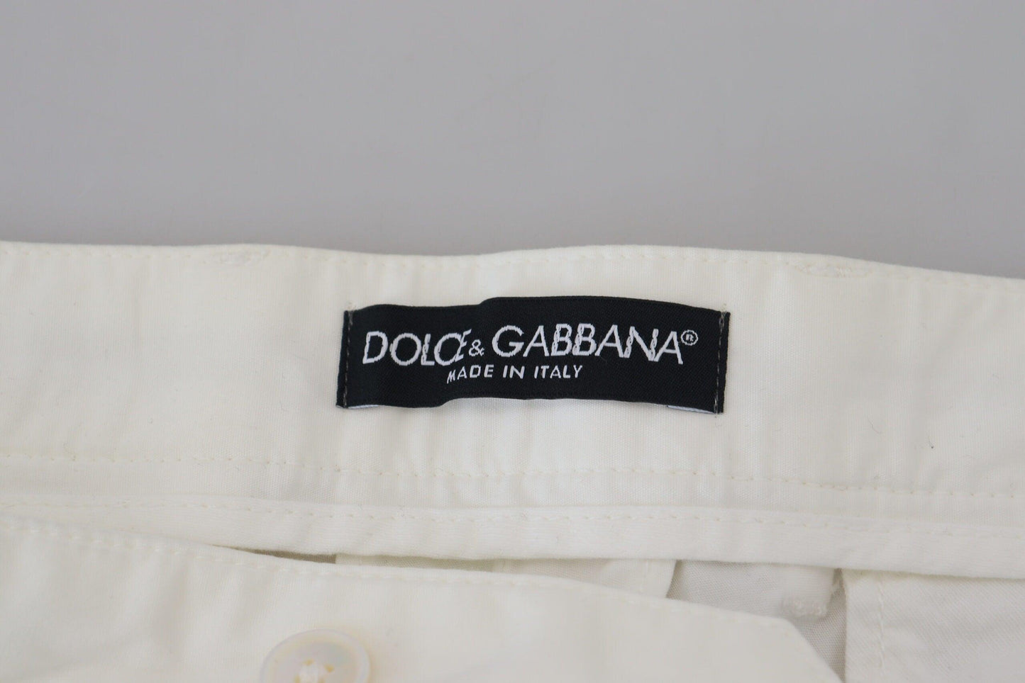 Dolce & Gabbana Elegant White Cotton Chino Pants - Arichezz.store