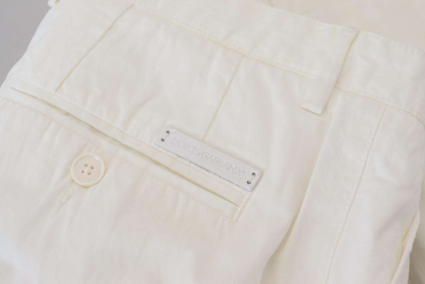 Dolce & Gabbana Elegant White Cotton Chino Pants - Arichezz.store