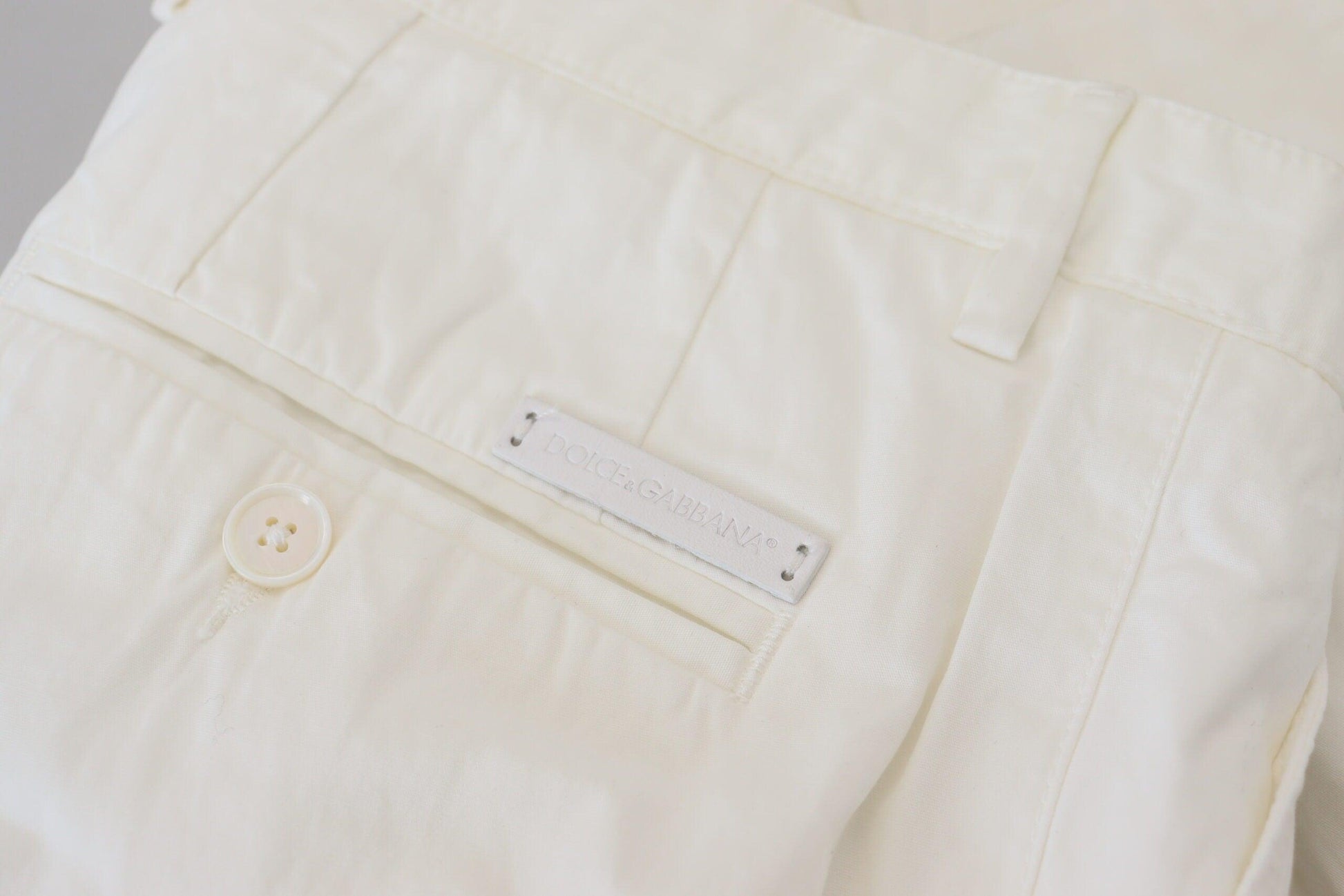 Dolce & Gabbana Elegant White Cotton Chino Pants - Arichezz.store