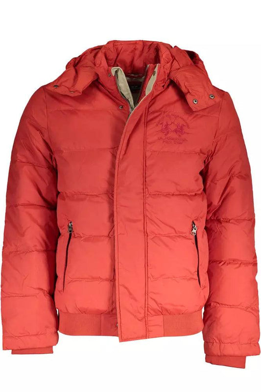 La Martina Orange Polyamide Men Jacket - Arichezz.store