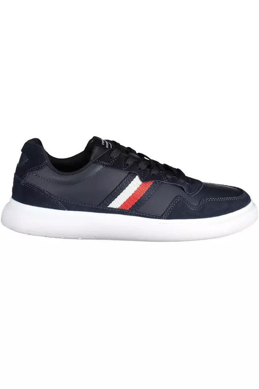 Tommy Hilfiger Blue Leather Men Sneaker - Arichezz.store