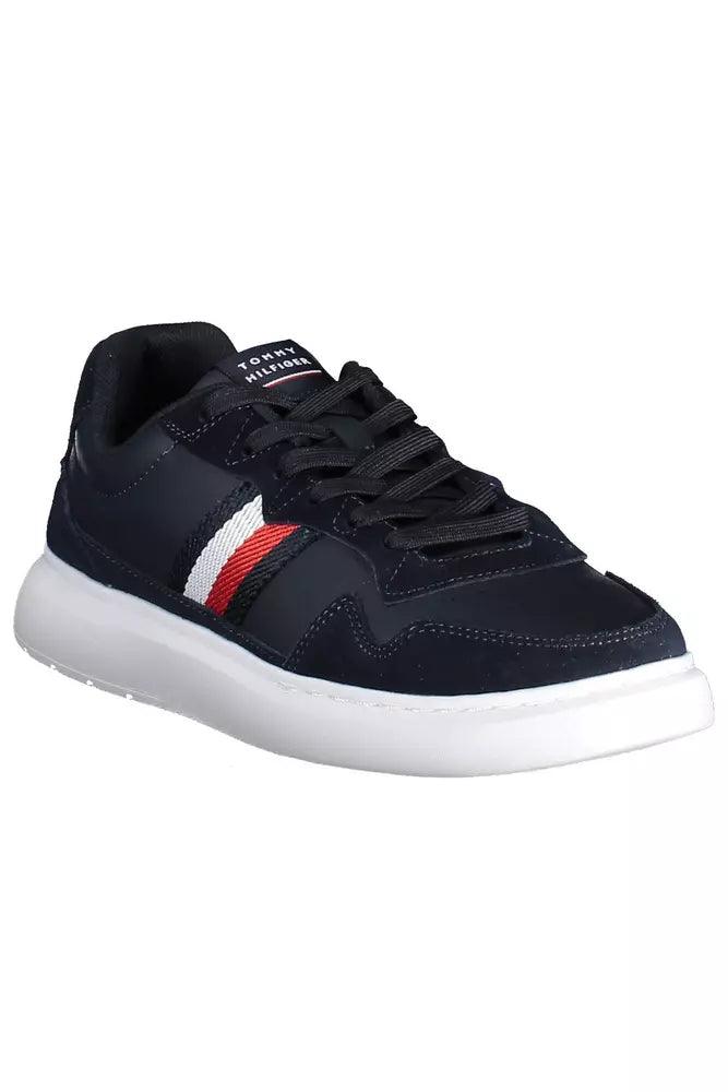 Tommy Hilfiger Blue Leather Men Sneaker - Arichezz.store