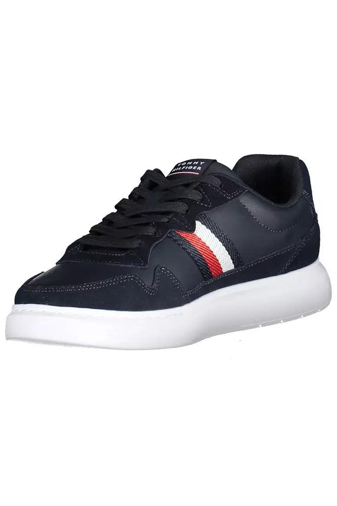 Tommy Hilfiger Blue Leather Men Sneaker - Arichezz.store