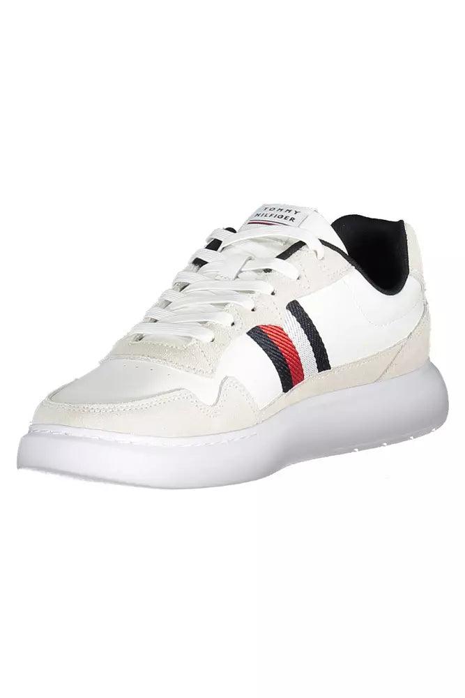 Tommy Hilfiger White Leather Men Sneaker - Arichezz.store