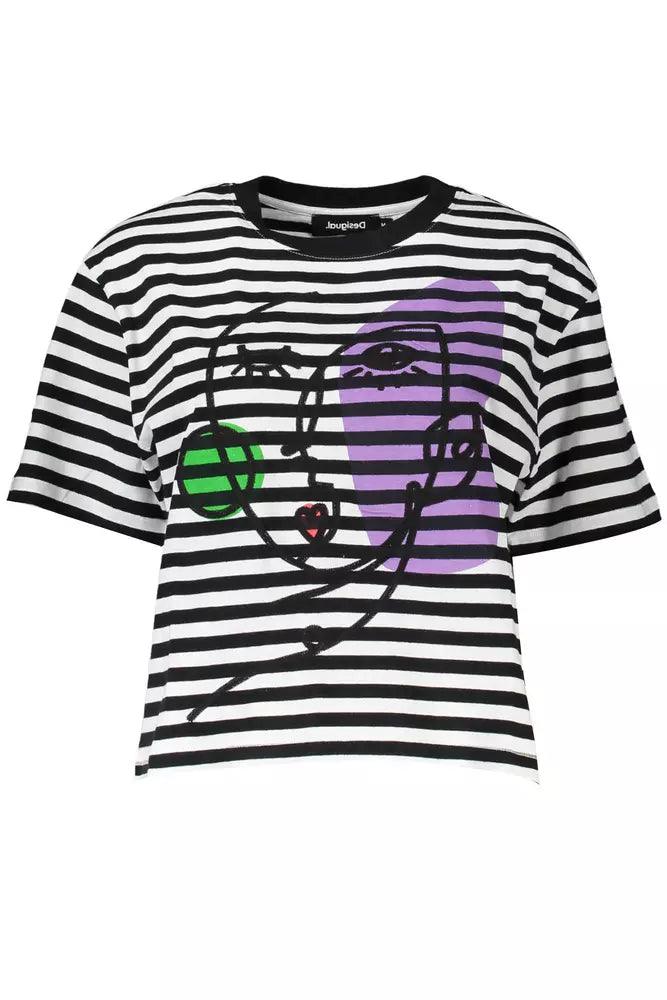 Desigual Black Cotton Women T-Shirt - Arichezz.store