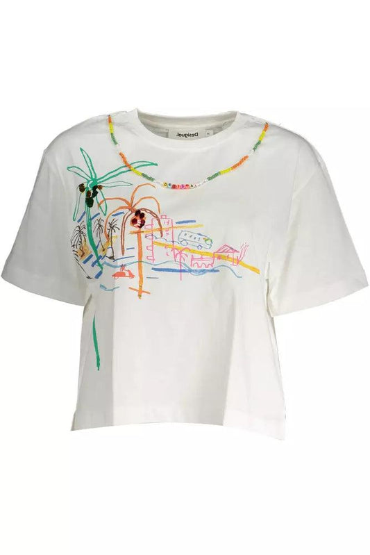 Desigual White Cotton Women Top - Arichezz.store