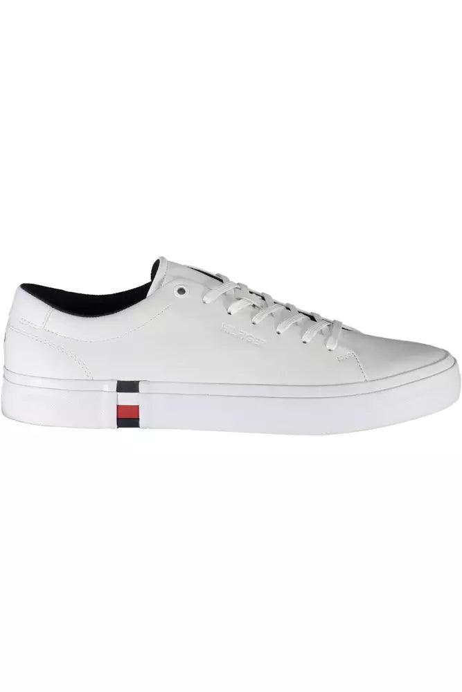 Tommy Hilfiger White Leather Men's Sneakers - Arichezz.store