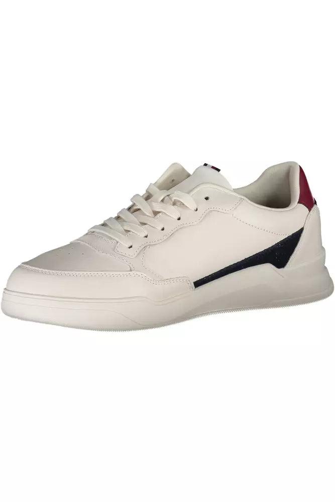 Tommy Hilfiger White Leather Men’s Sneakers - Arichezz.store