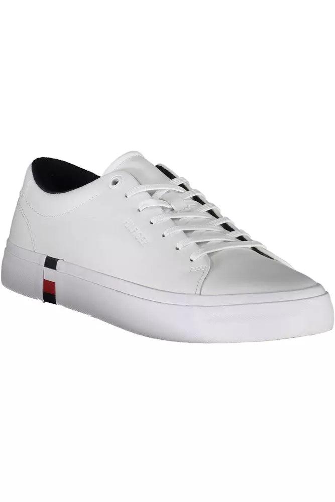 Tommy Hilfiger White Leather Men's Sneakers - Arichezz.store