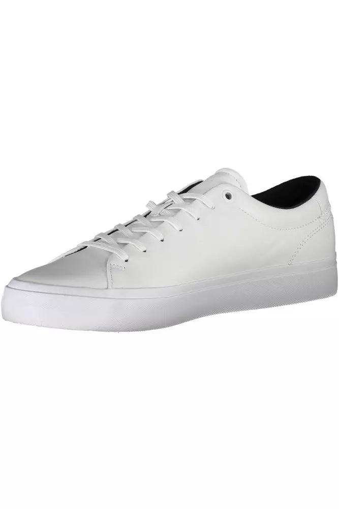 Tommy Hilfiger White Leather Men's Sneakers - Arichezz.store