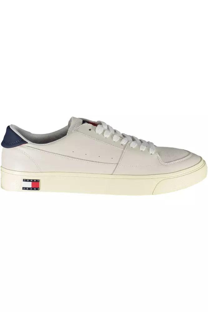 Tommy Hilfiger White Leather Men's Sneakers - Arichezz.store