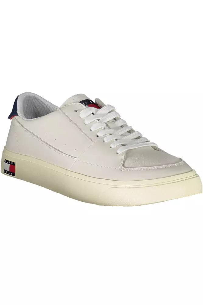 Tommy Hilfiger White Leather Men's Sneakers - Arichezz.store