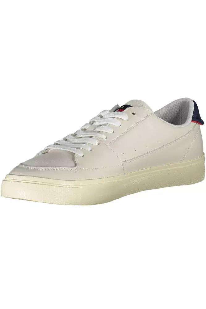 Tommy Hilfiger White Leather Men's Sneakers - Arichezz.store