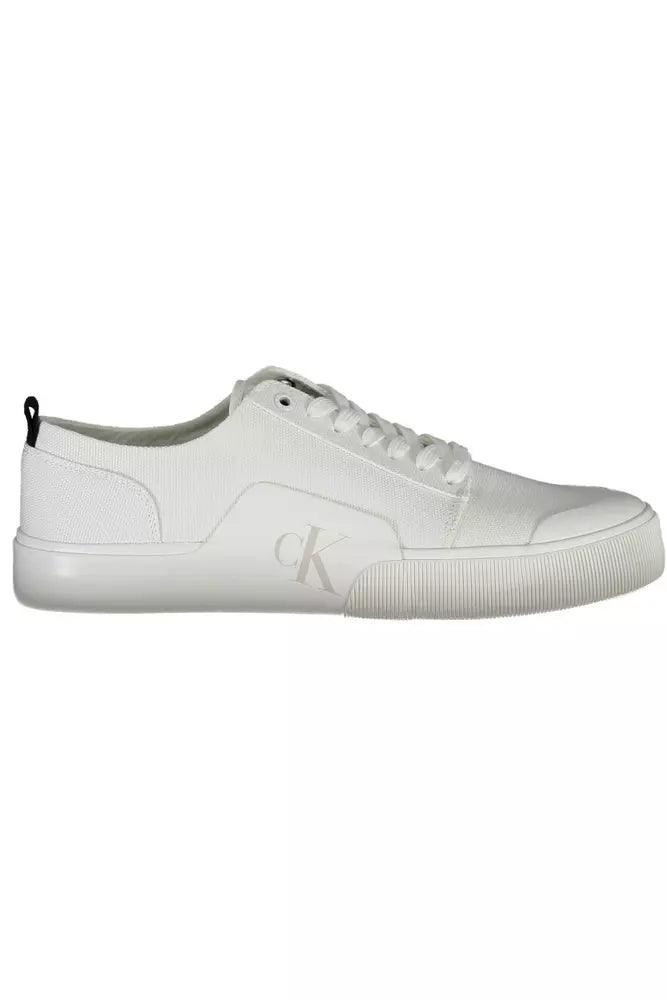 Calvin Klein White Cotton Men Sneaker - Arichezz.store