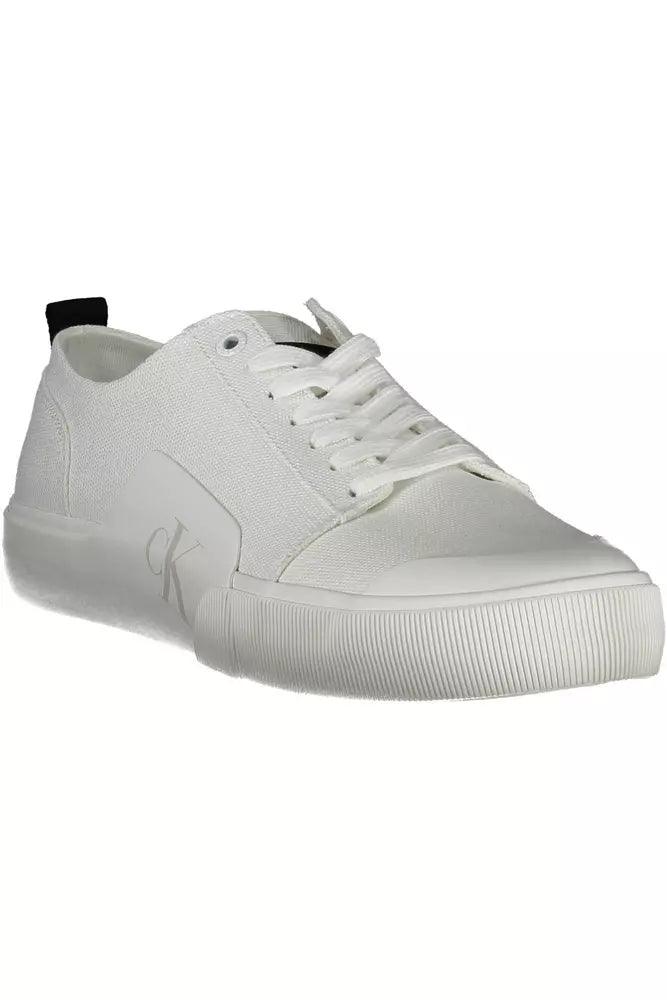 Calvin Klein White Cotton Men Sneaker - Arichezz.store