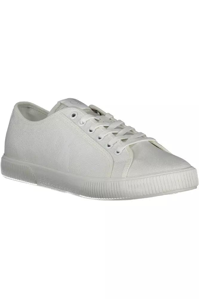 Calvin Klein White Cotton Men Sneaker - Arichezz.store