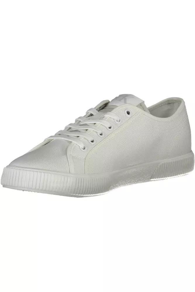 Calvin Klein White Cotton Men Sneaker - Arichezz.store