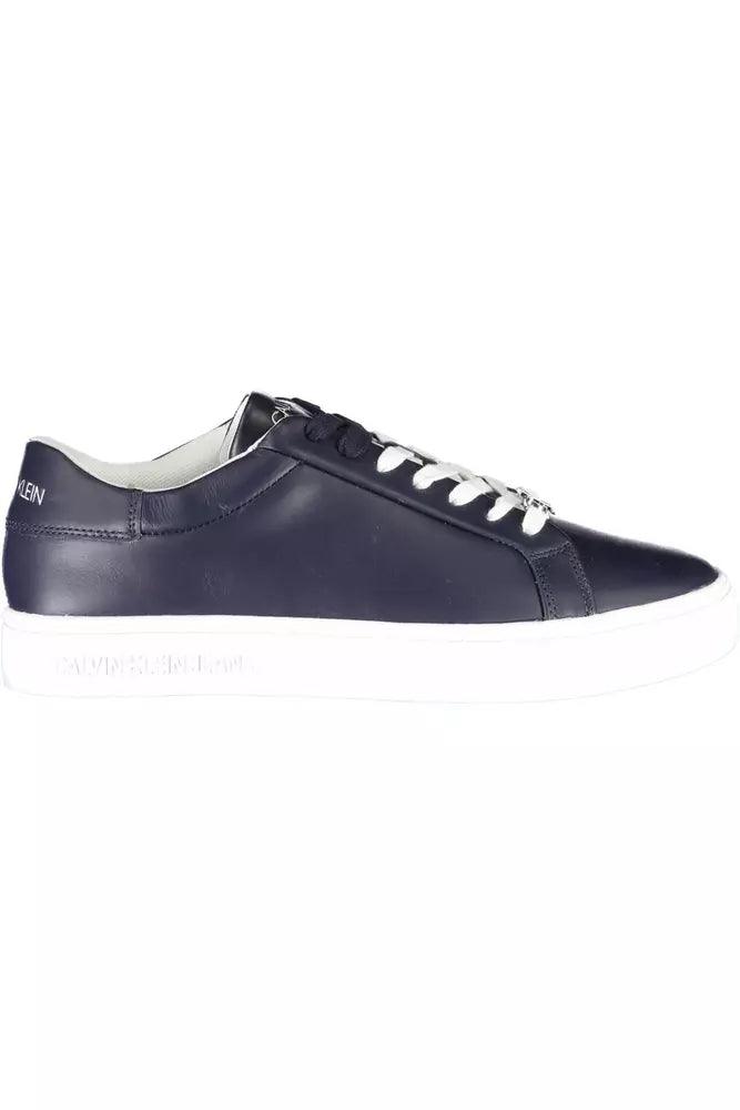 Calvin Klein Blue Leather Men’s Sneakers - Arichezz.store