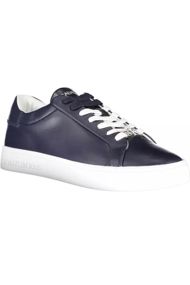 Calvin Klein Blue Leather Men’s Sneakers - Arichezz.store