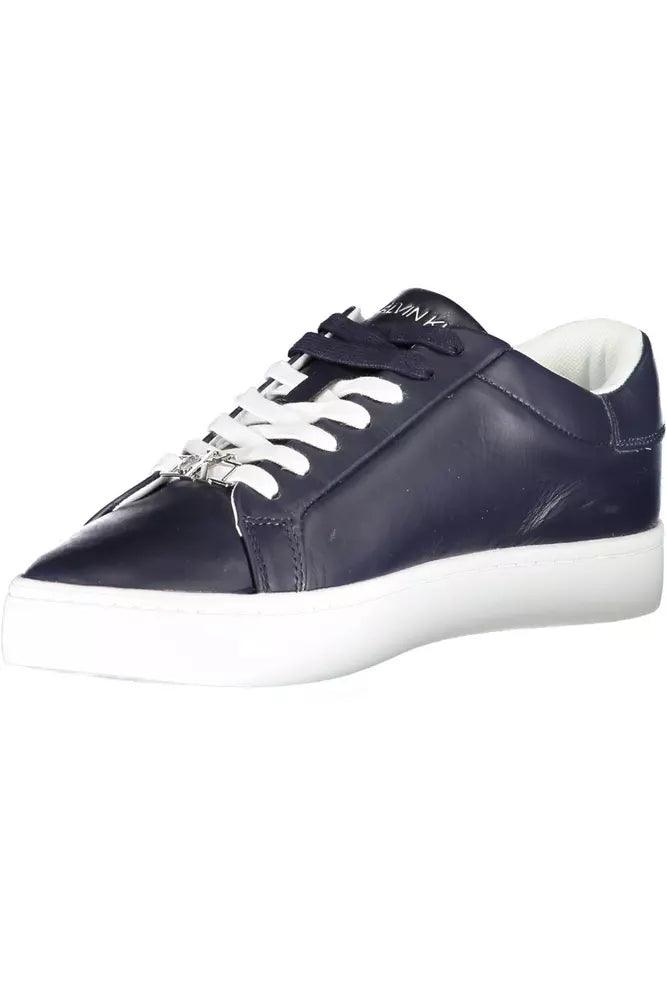 Calvin Klein Blue Leather Men’s Sneakers - Arichezz.store