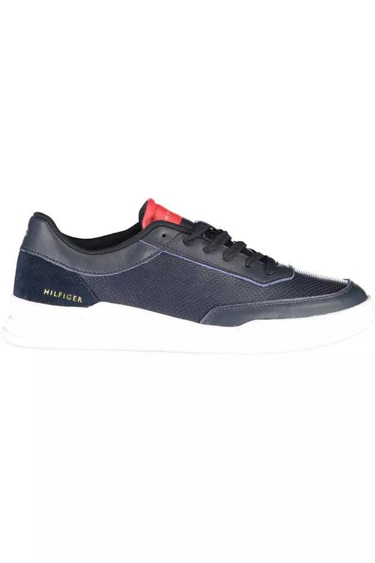 Tommy Hilfiger Blue Leather Men Sneaker - Arichezz.store