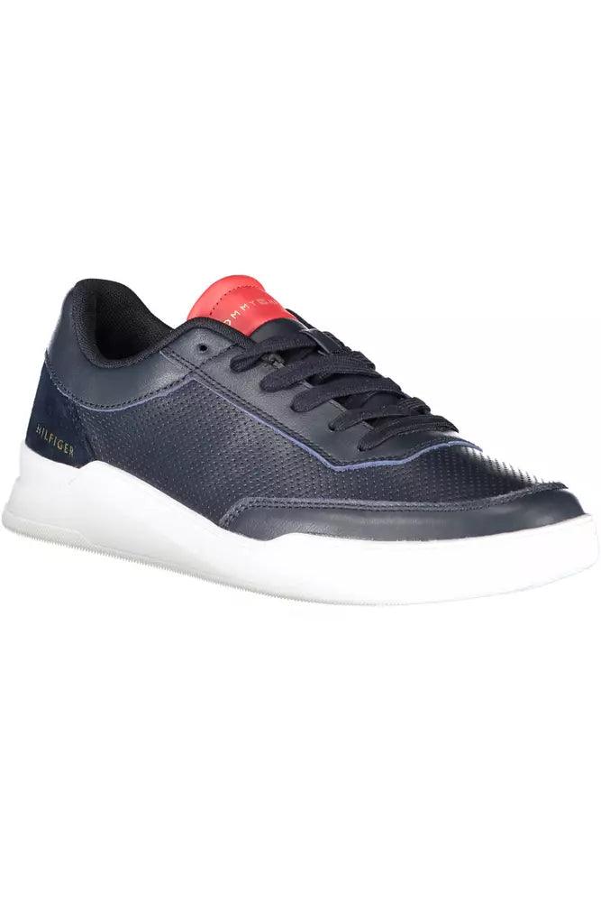 Tommy Hilfiger Blue Leather Men Sneaker - Arichezz.store