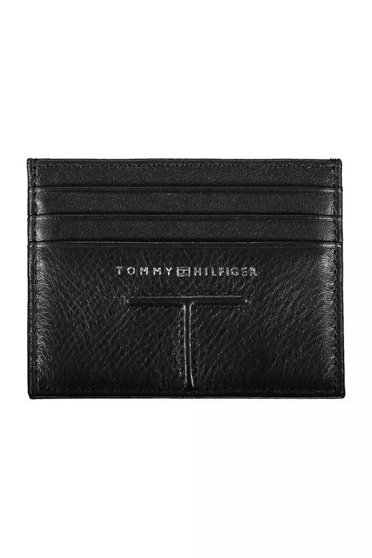 Tommy Hilfiger Black Leather Men Wallet - Arichezz.store