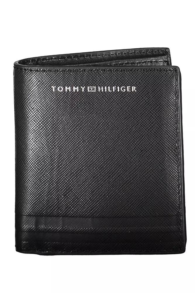 Tommy Hilfiger Black Leather Men Wallet - Arichezz.store