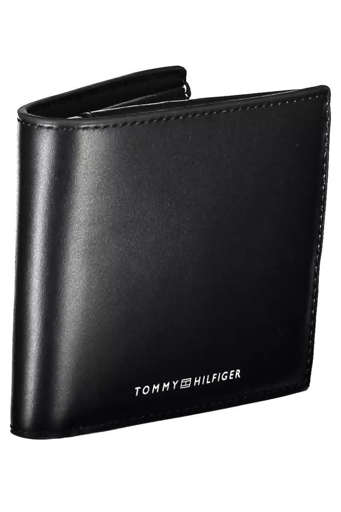 Tommy Hilfiger Black Leather Men Wallet - Arichezz.store