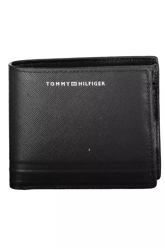 Tommy Hilfiger Black Leather Men Wallet - Arichezz.store