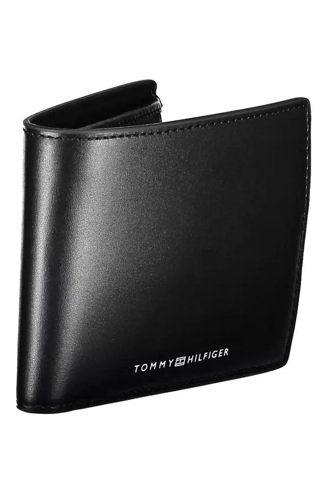 Tommy Hilfiger Black Leather Men Wallet - Arichezz.store