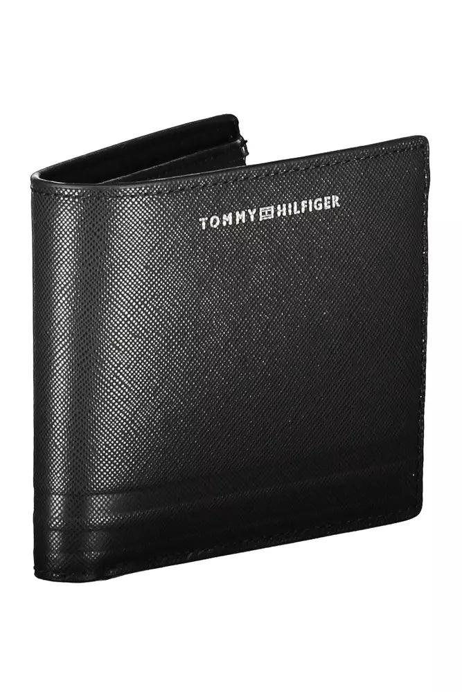 Tommy Hilfiger Black Leather Men Wallet - Arichezz.store