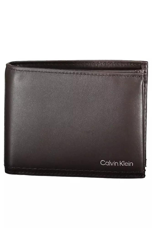 Calvin Klein Brown Leather Men's Wallet - Arichezz.store