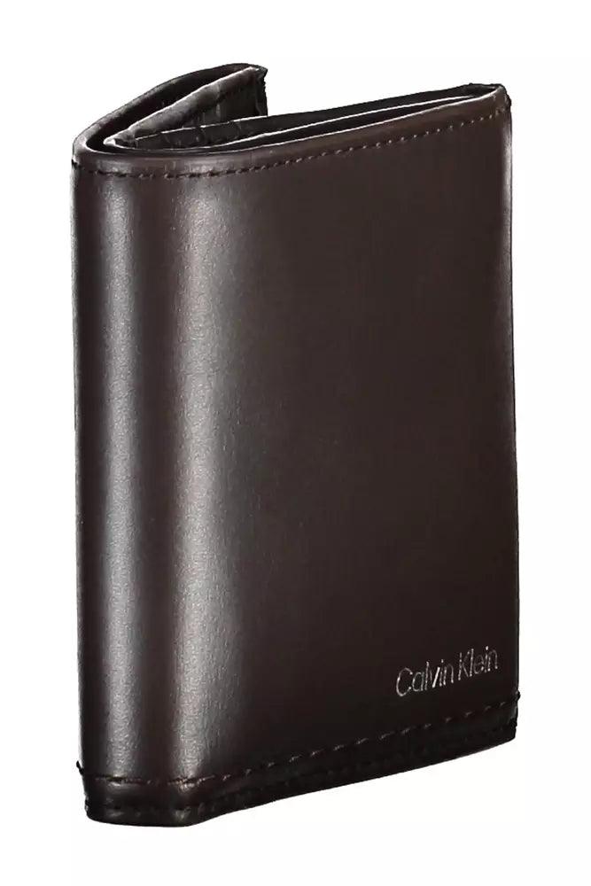 Calvin Klein Brown Leather Men Wallet - Arichezz.store