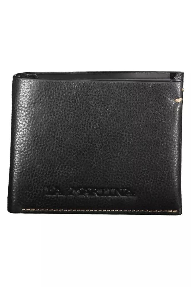 La Martina Black Leather Wallet for Men - Arichezz.store