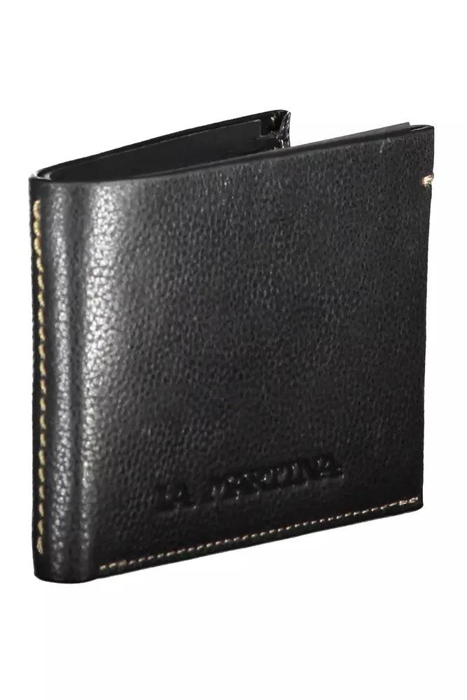 La Martina Black Leather Wallet for Men - Arichezz.store