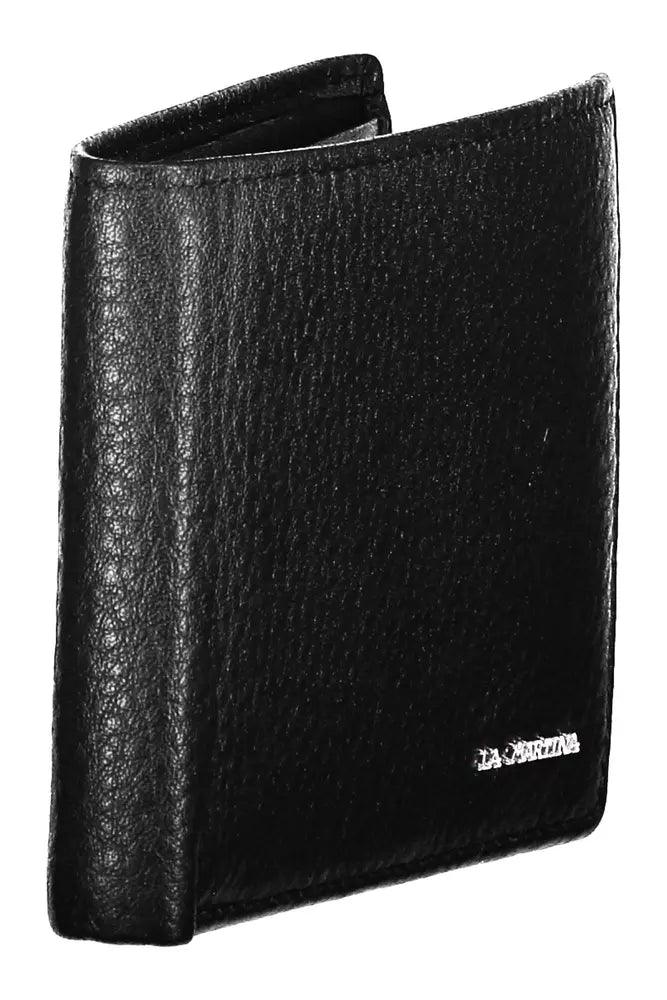 La Martina Black Leather Wallet for Men - Arichezz.store