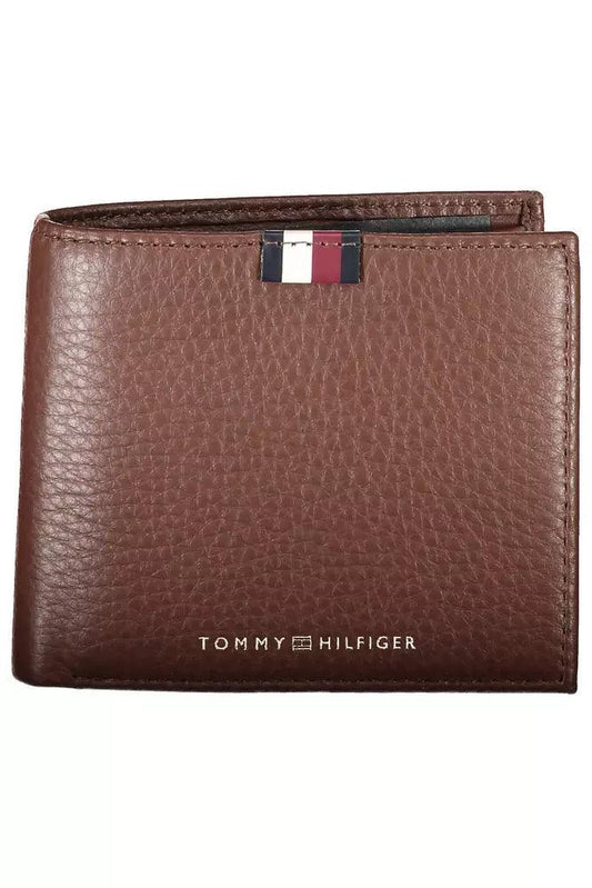 Tommy Hilfiger Brown Leather Men Wallet - Arichezz.store