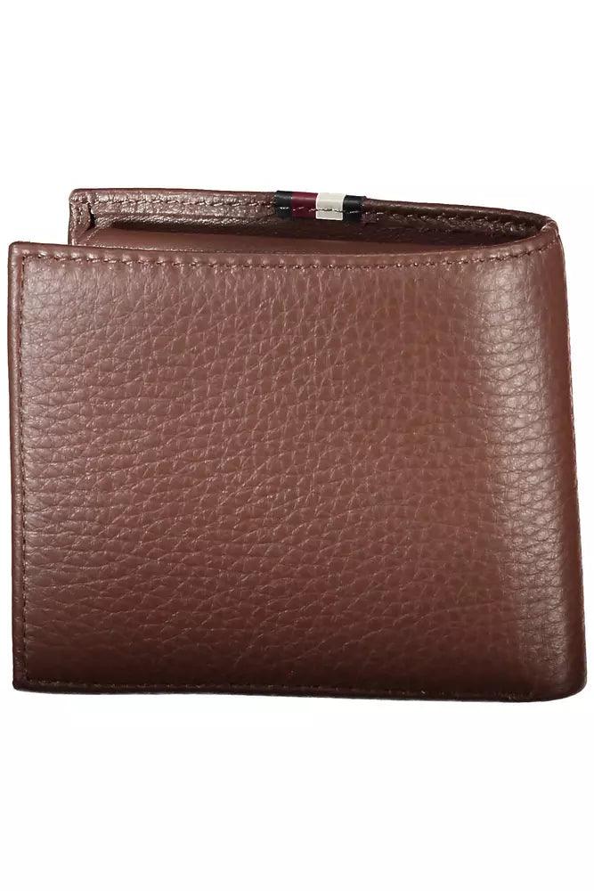 Tommy Hilfiger Brown Leather Men Wallet - Arichezz.store