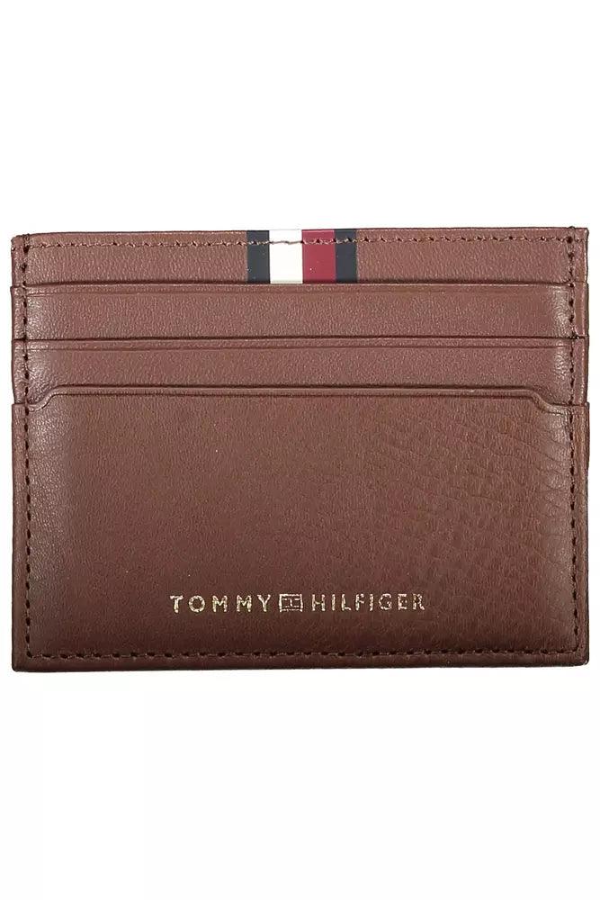 Tommy Hilfiger Brown Leather Men Wallet - Arichezz.store