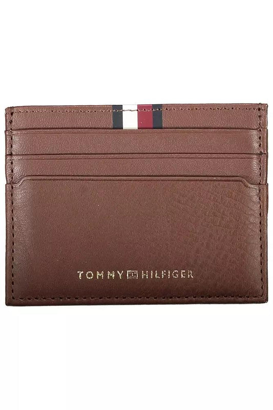 Tommy Hilfiger Brown Leather Men Wallet - Arichezz.store