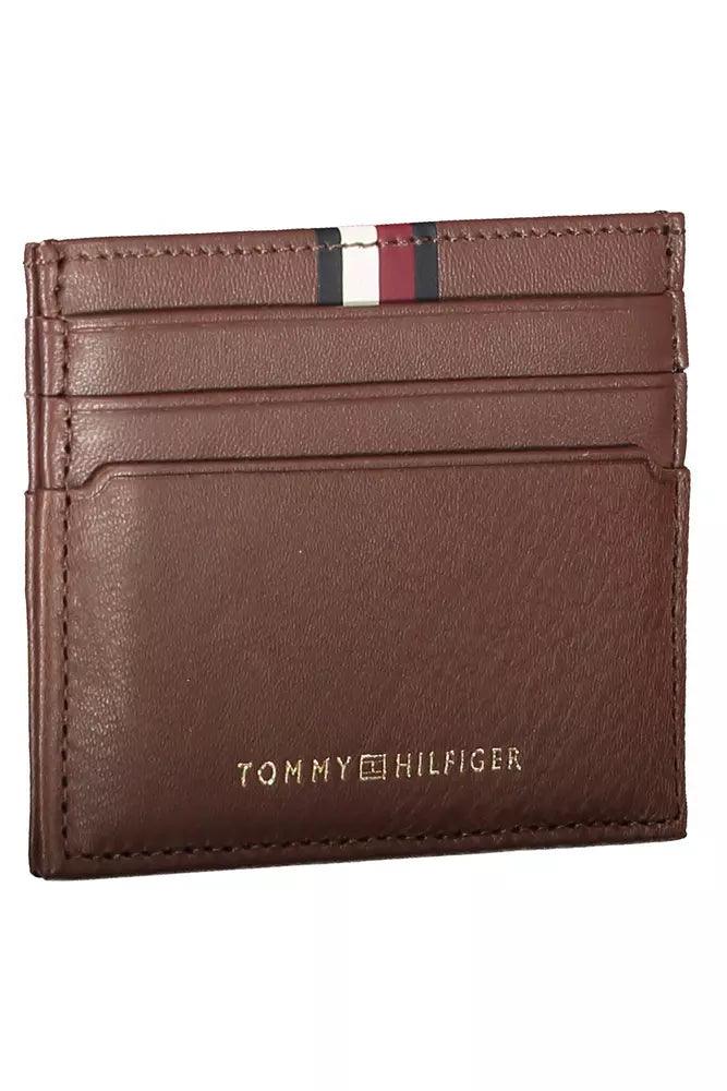 Tommy Hilfiger Brown Leather Men Wallet - Arichezz.store